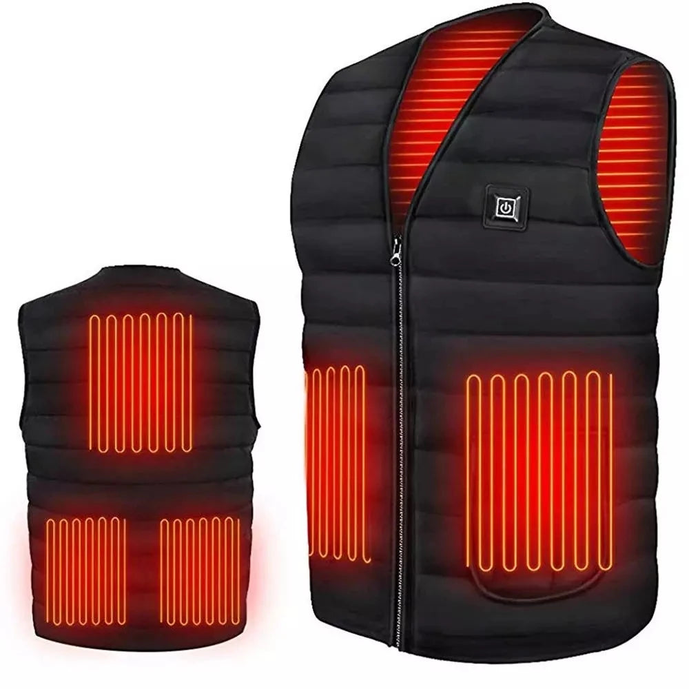 Gilet chauffant USB homme et femme – 5 ou 9 zones chauffantes