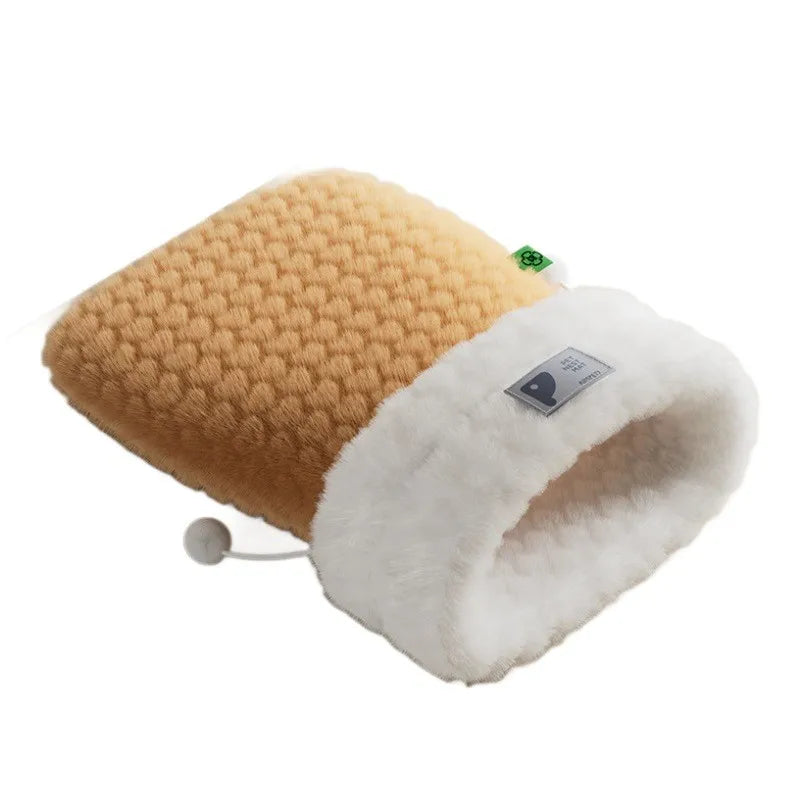 Sac de couchage douillet pour chat – lit grotte chaud en peluche