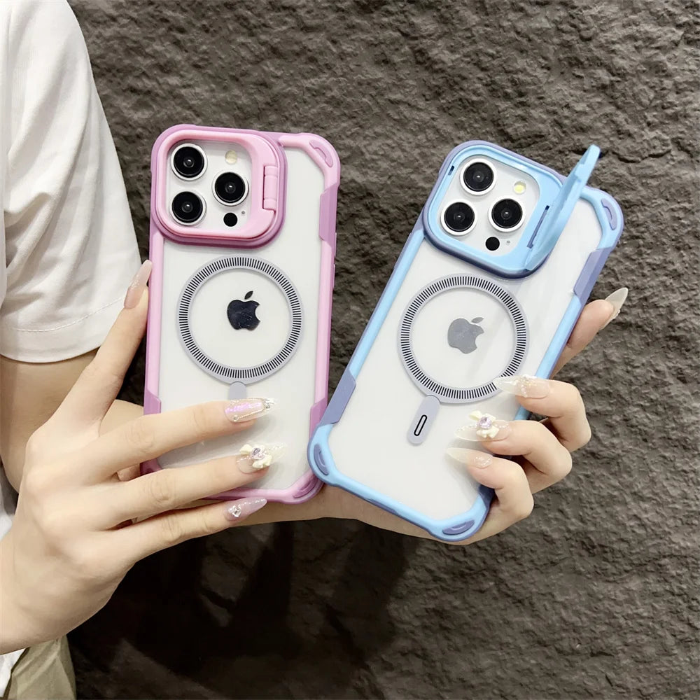 Coque transparente MagSafe pour iPhone – contour coloré