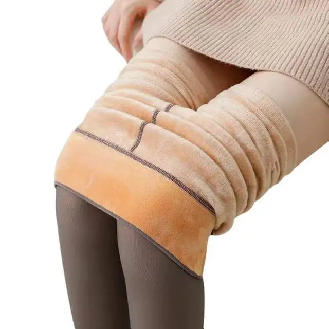 Collant polaire effet peau nue – chaud et gainant, taille haute