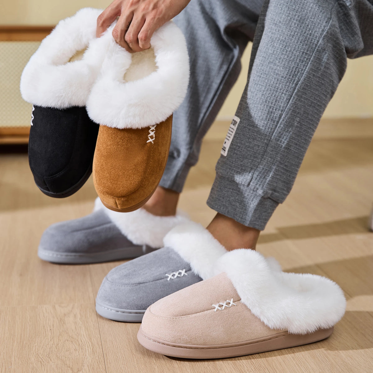 Chaussons femme moelleux à mémoire de forme