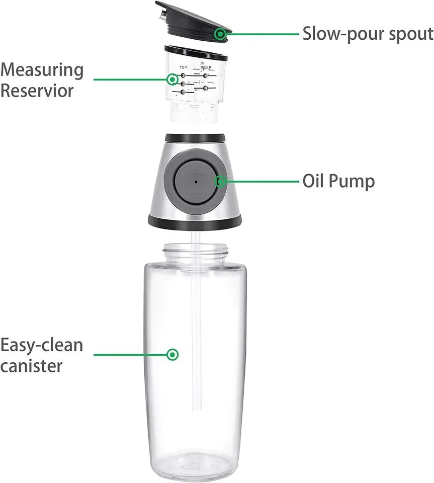 Vaporisateur et distributeur d'huile 2 en 1 en verre – 500 ml