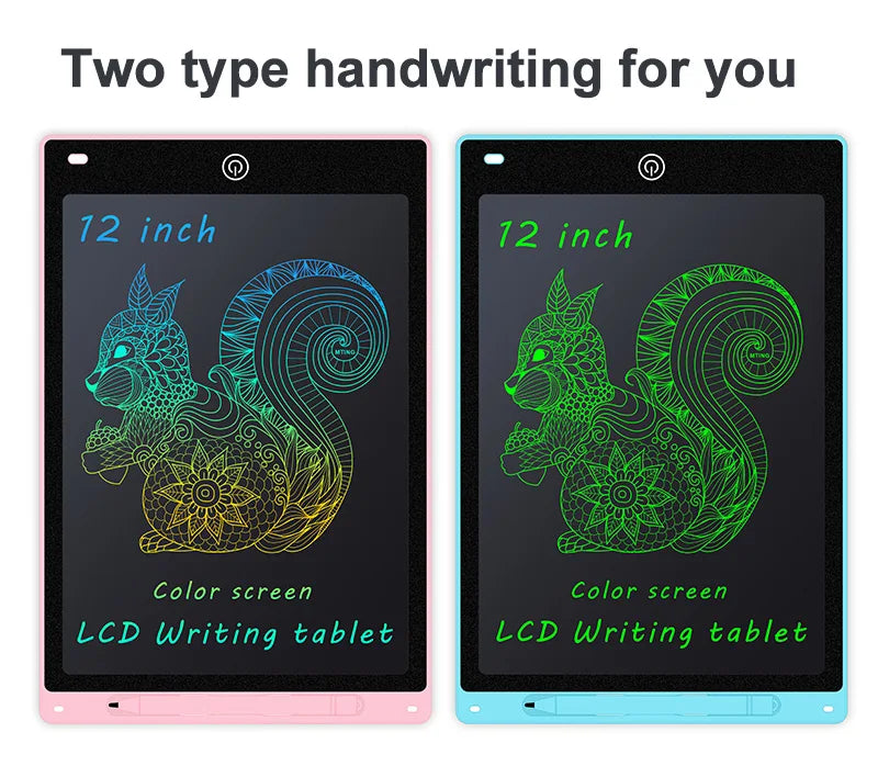 Tablette d'écriture et de dessin LCD 12 pouces pour enfants
