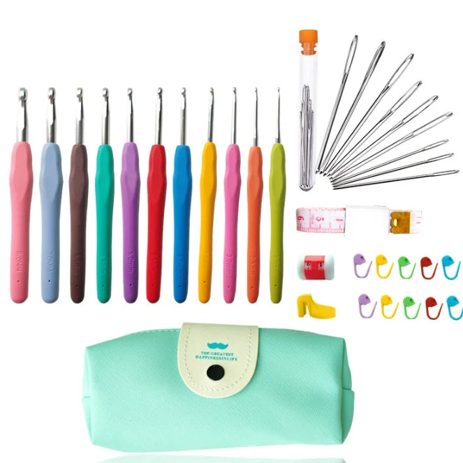 Kit de 12 crochets ergonomiques avec trousse