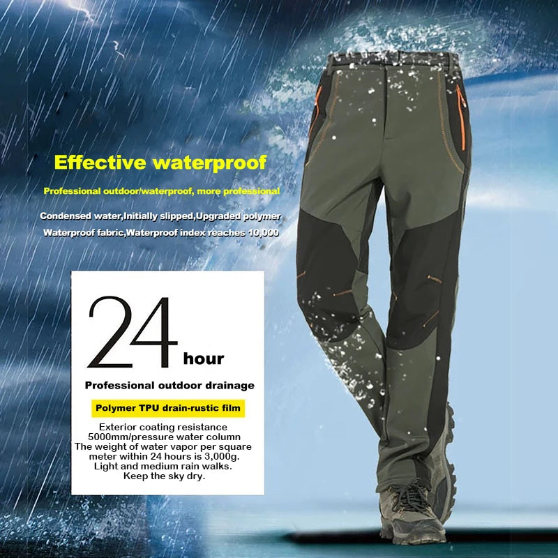 Pantalon homme doublé polaire – chaud, déperlant et coupe-vent