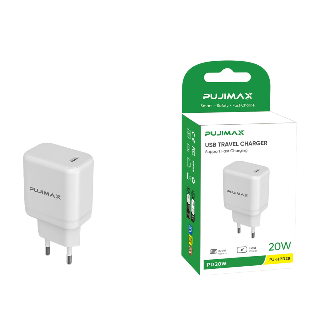 Chargeur secteur USB-C 20 W charge rapide – prise européenne