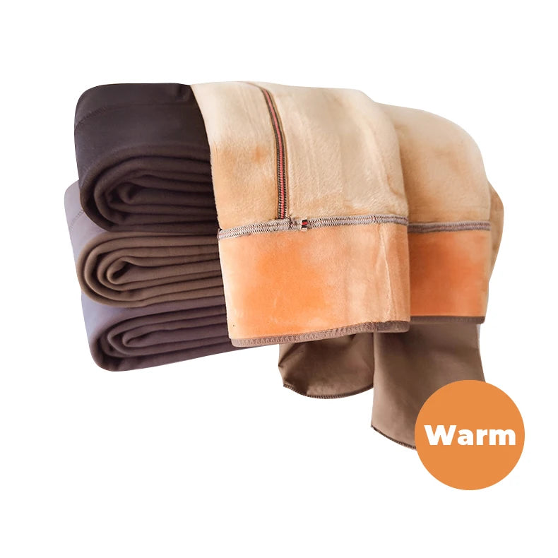 Collant polaire effet peau nue – chaud et gainant, taille haute