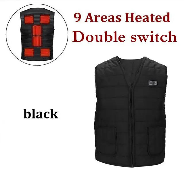 Gilet chauffant USB homme et femme – 5 ou 9 zones chauffantes