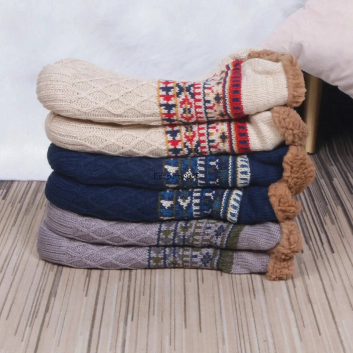 Chaussettes d'intérieur polaires antidérapantes – ultra chaudes