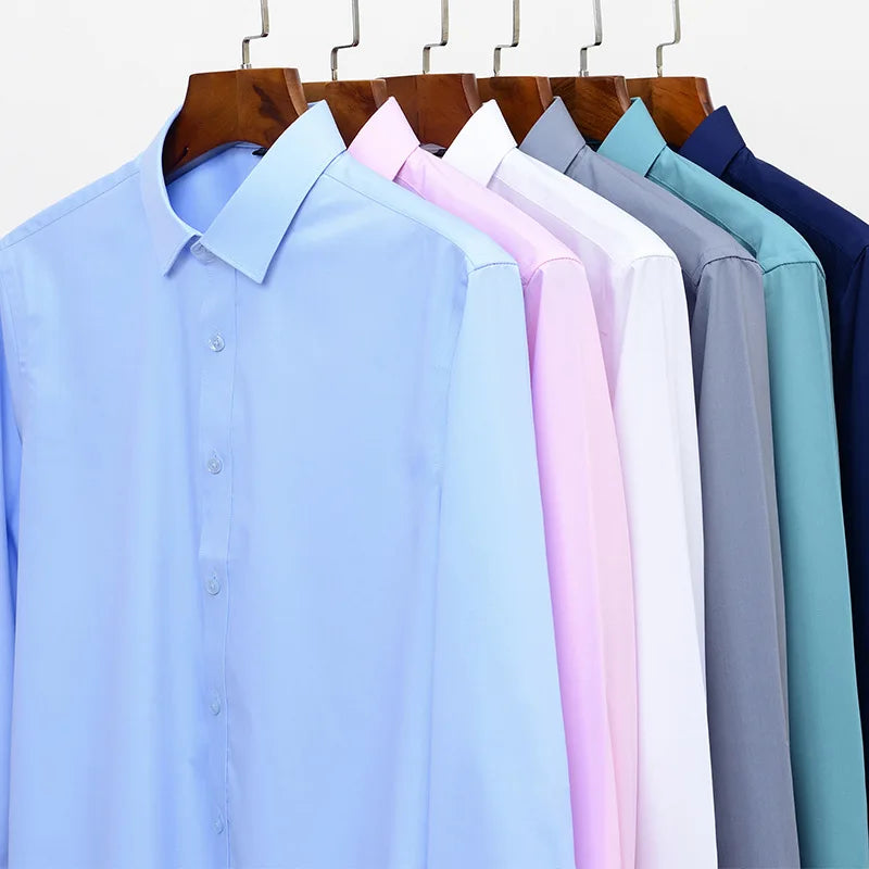 Chemise homme manches longues extensible – sans repassage