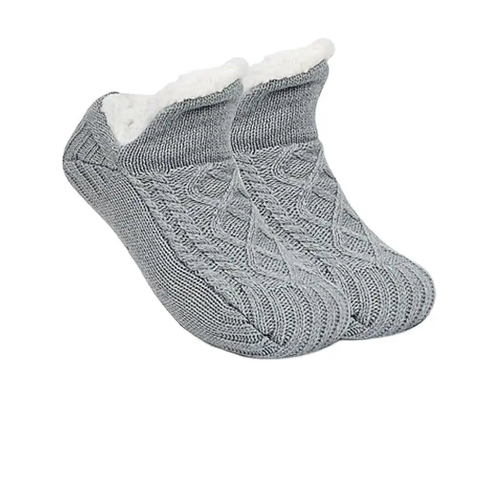 Chaussettes d'intérieur polaires antidérapantes – ultra chaudes