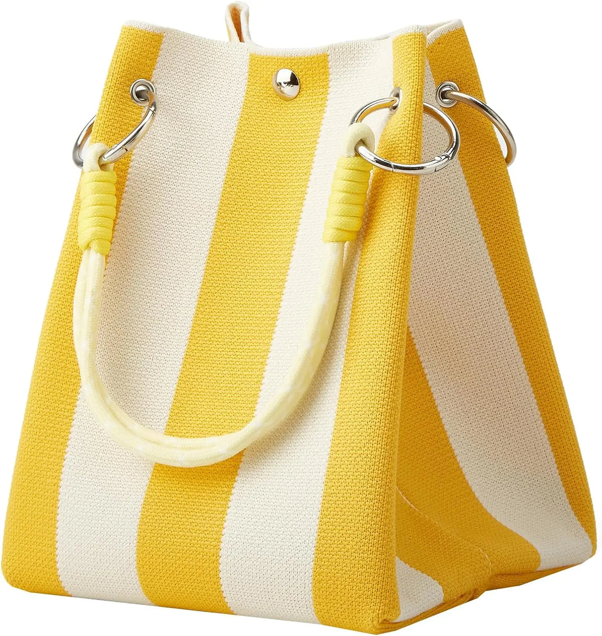 Mini sac en tricot rayé femme – style crochet