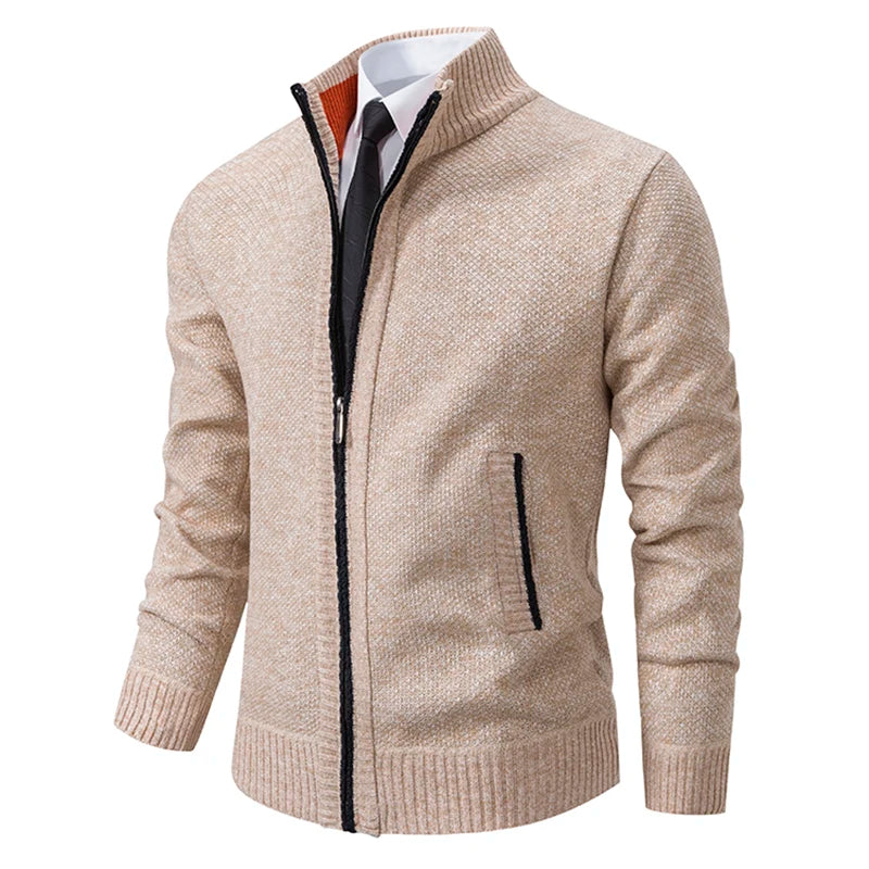 Veste zippée homme col montant – maille polaire chaude