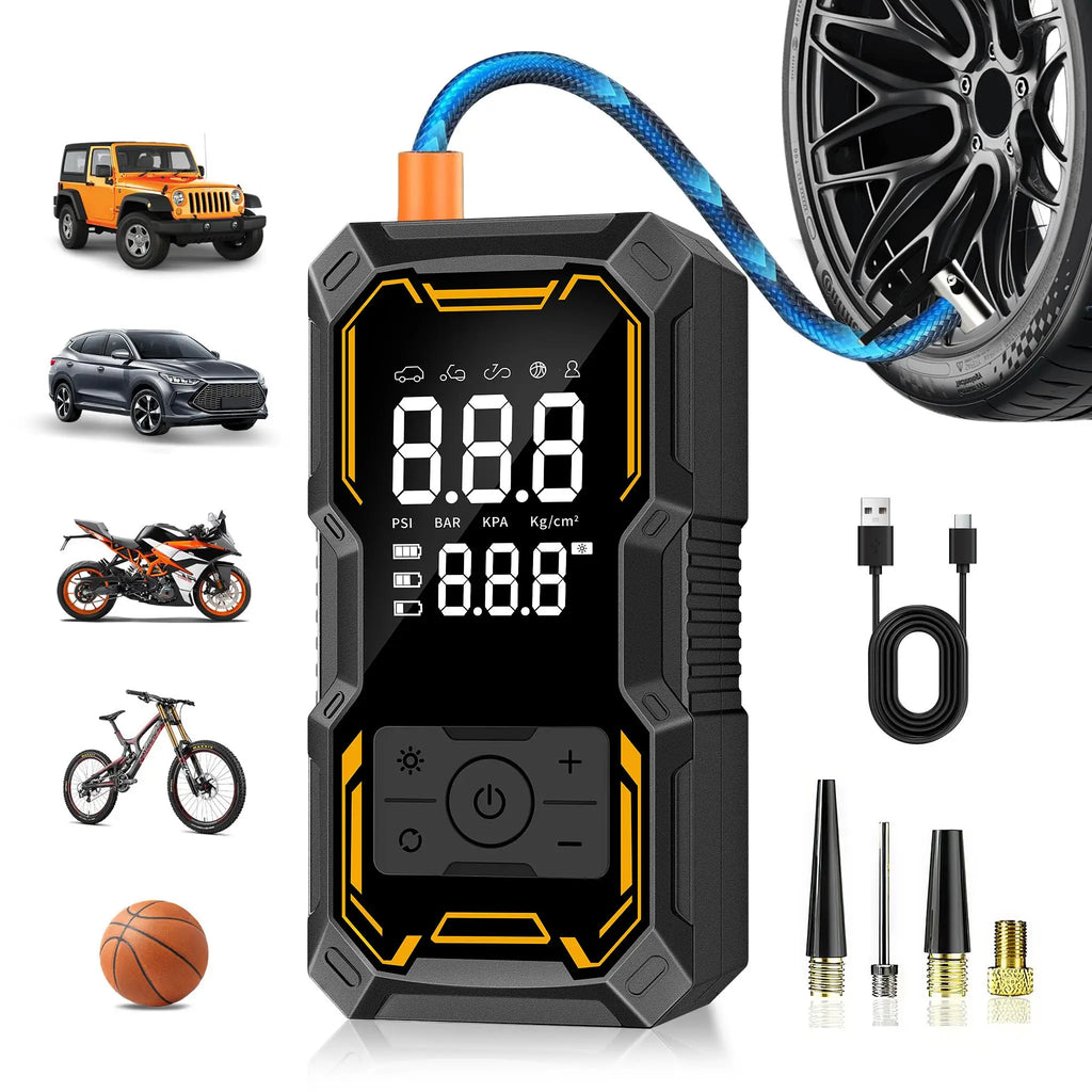 Gonfleur de pneus portable sans fil 150 PSI – écran numérique