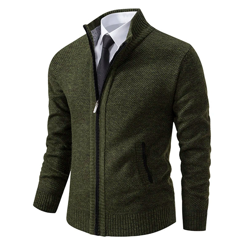 Veste zippée homme col montant – maille polaire chaude