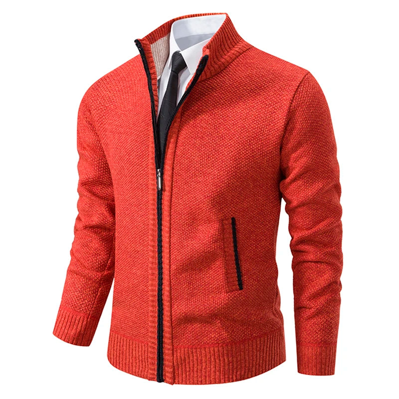 Veste zippée homme col montant – maille polaire chaude