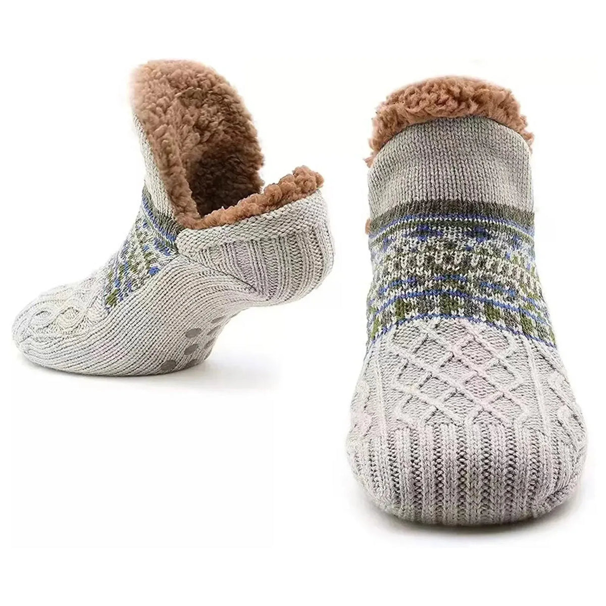 Chaussettes d'intérieur polaires antidérapantes – ultra chaudes