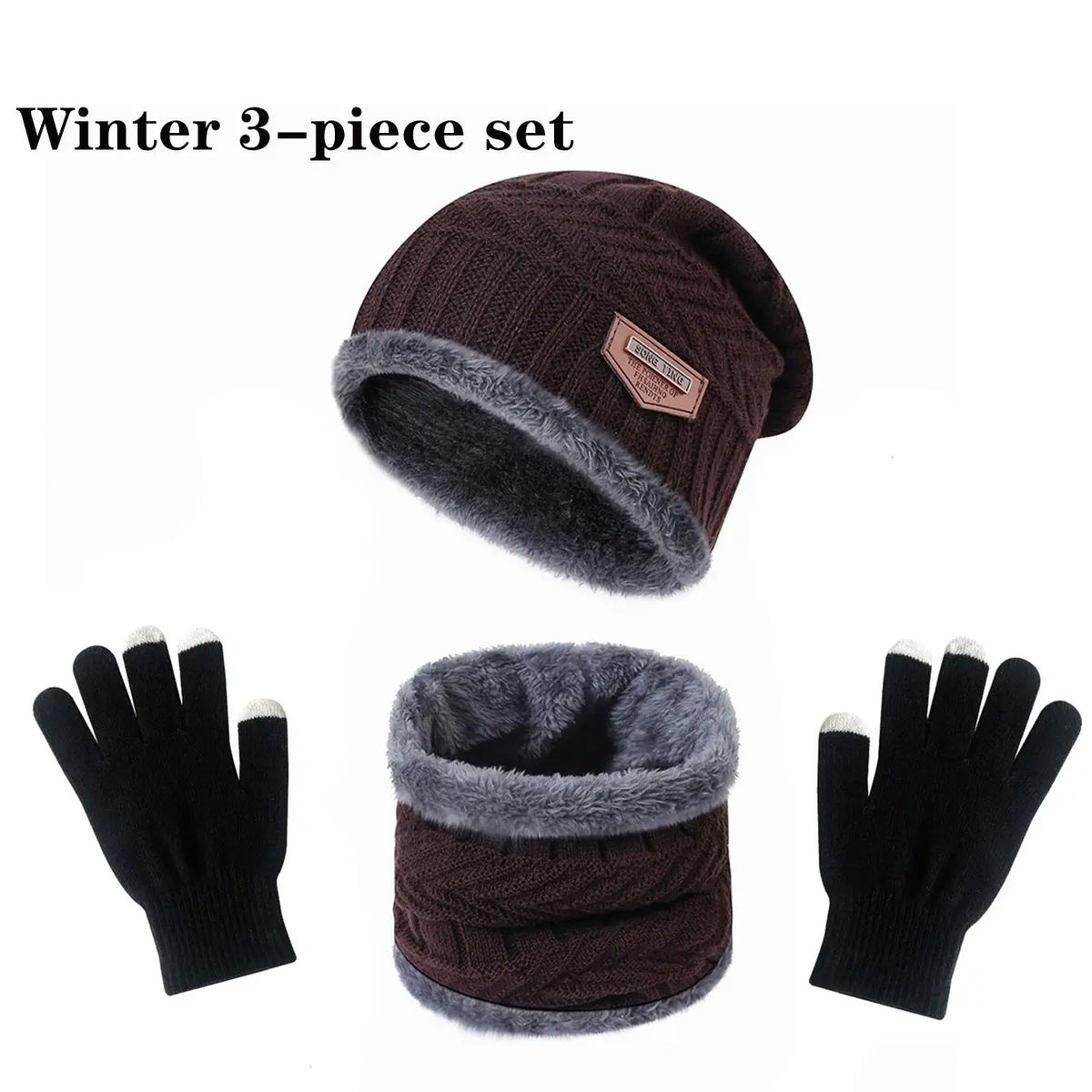 Ensemble bonnet, écharpe et gants doublés – 3, 4 ou 5 pièces