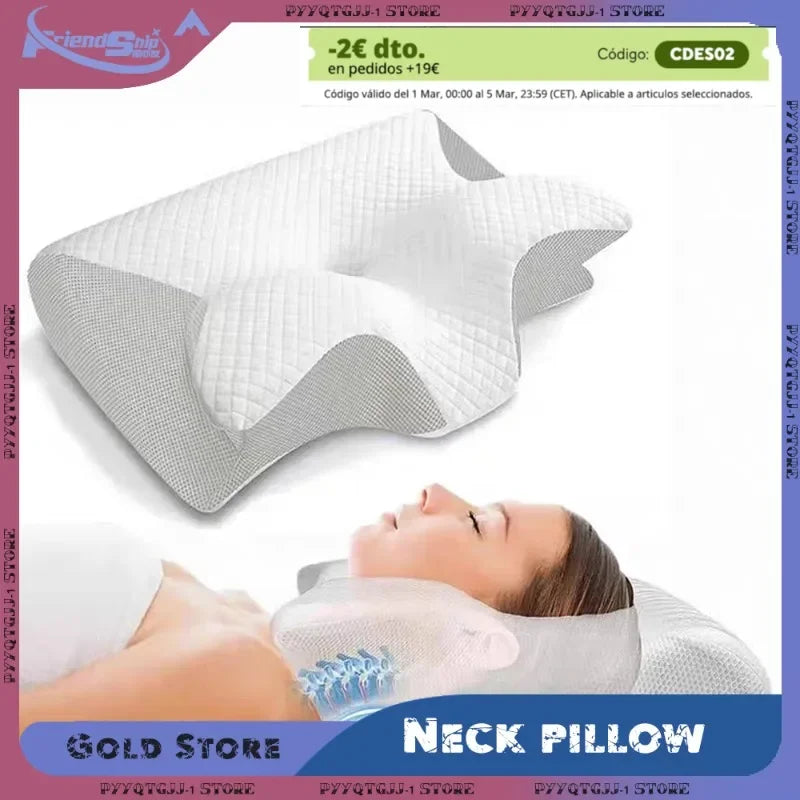 Oreiller cervical ergonomique « papillon » à mémoire de forme
