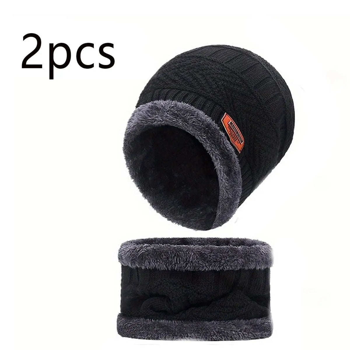 Ensemble d'hiver 4 pièces : bonnet, cache-cou, cache-oreilles et gants – doublure velours