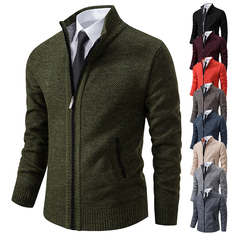 Veste zippée homme col montant – maille polaire chaude