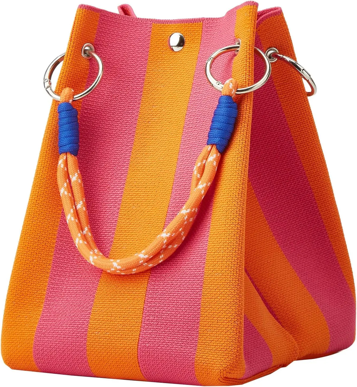 Mini sac en tricot rayé femme – style crochet