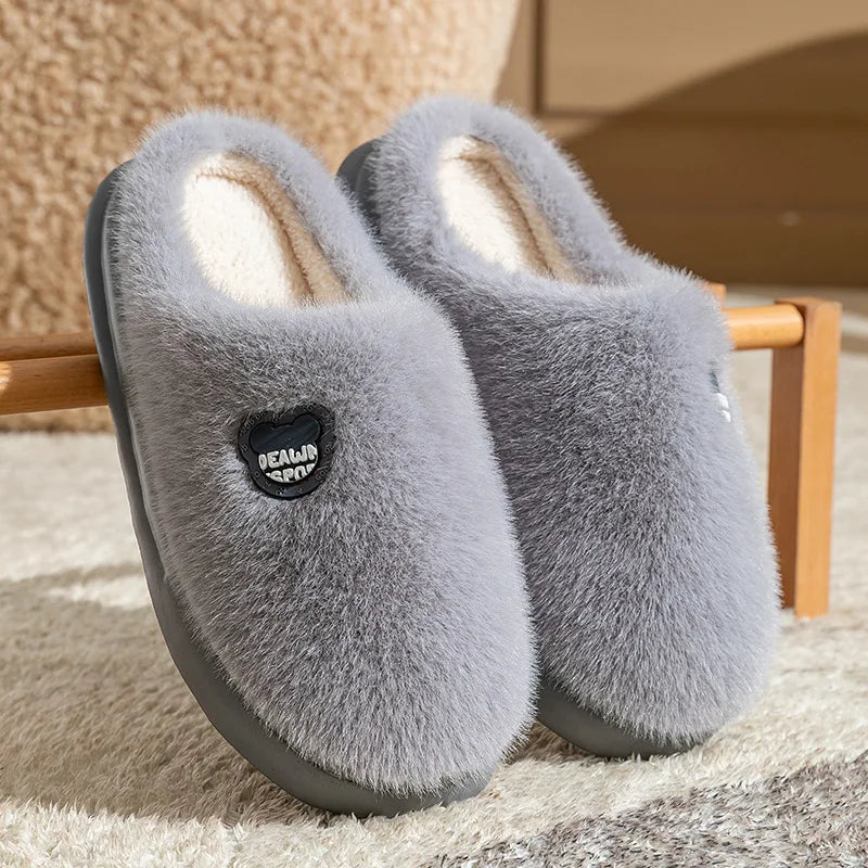 Chaussons moelleux à mémoire de forme – semelle épaisse antidérapante