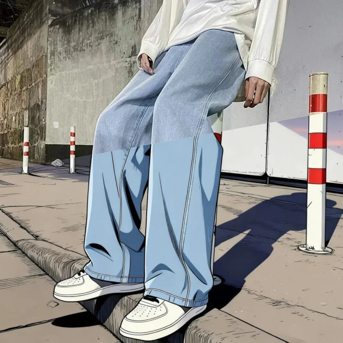 Jean large homme baggy – coupe droite ample