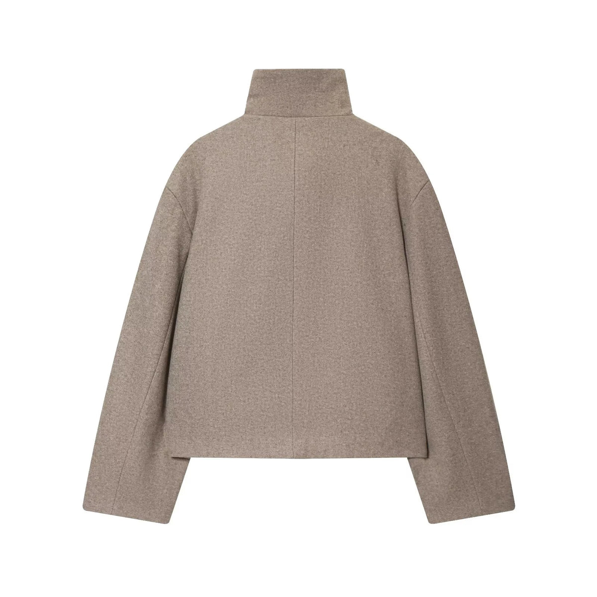 Manteau femme ample à col montant – boutonné, style minimaliste