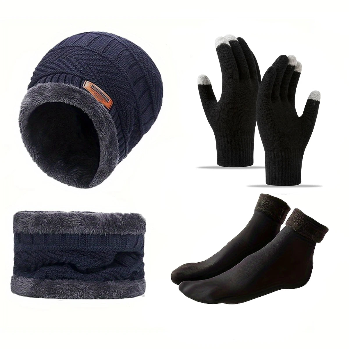Ensemble bonnet, écharpe et gants doublés – 3, 4 ou 5 pièces