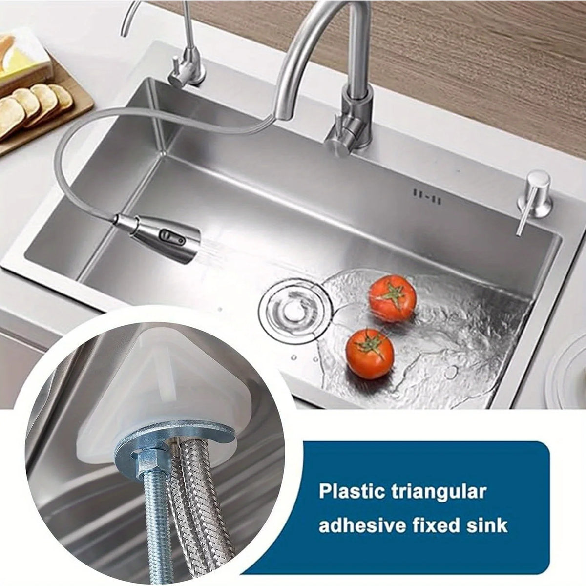 Lot de 2 plaques de renfort pour robinet en inox – trou 34 mm, stabilise le mitigeur