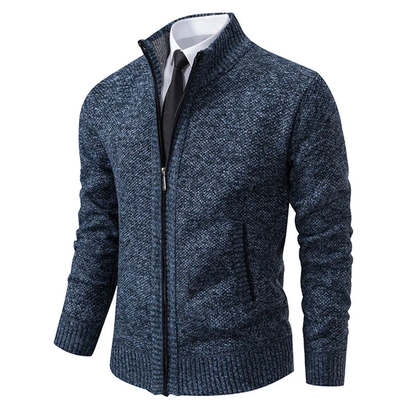 Veste zippée homme col montant – maille polaire chaude