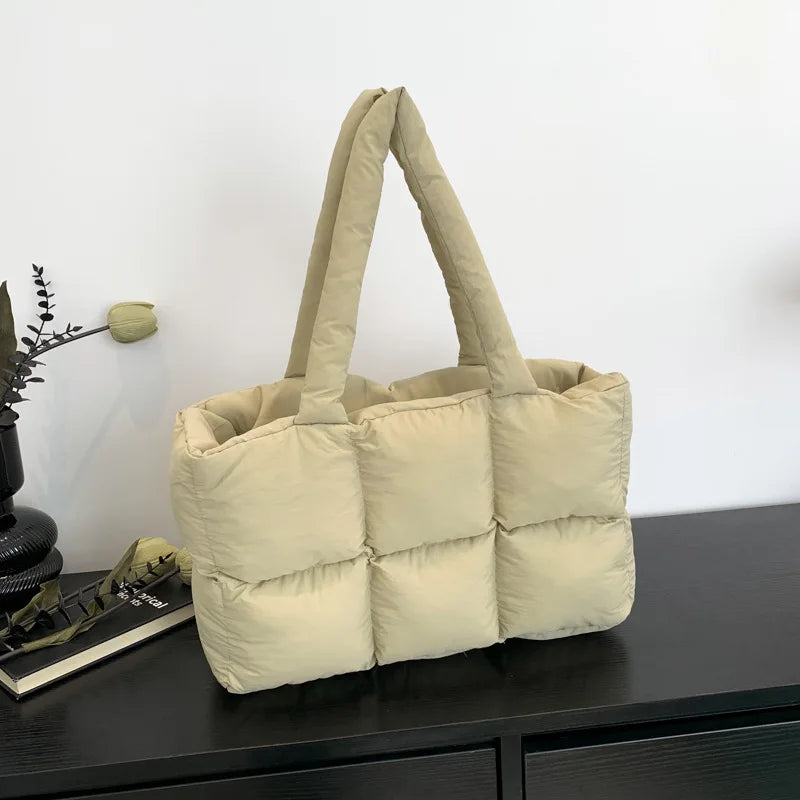 Sac cabas matelassé femme à carreaux – grand format