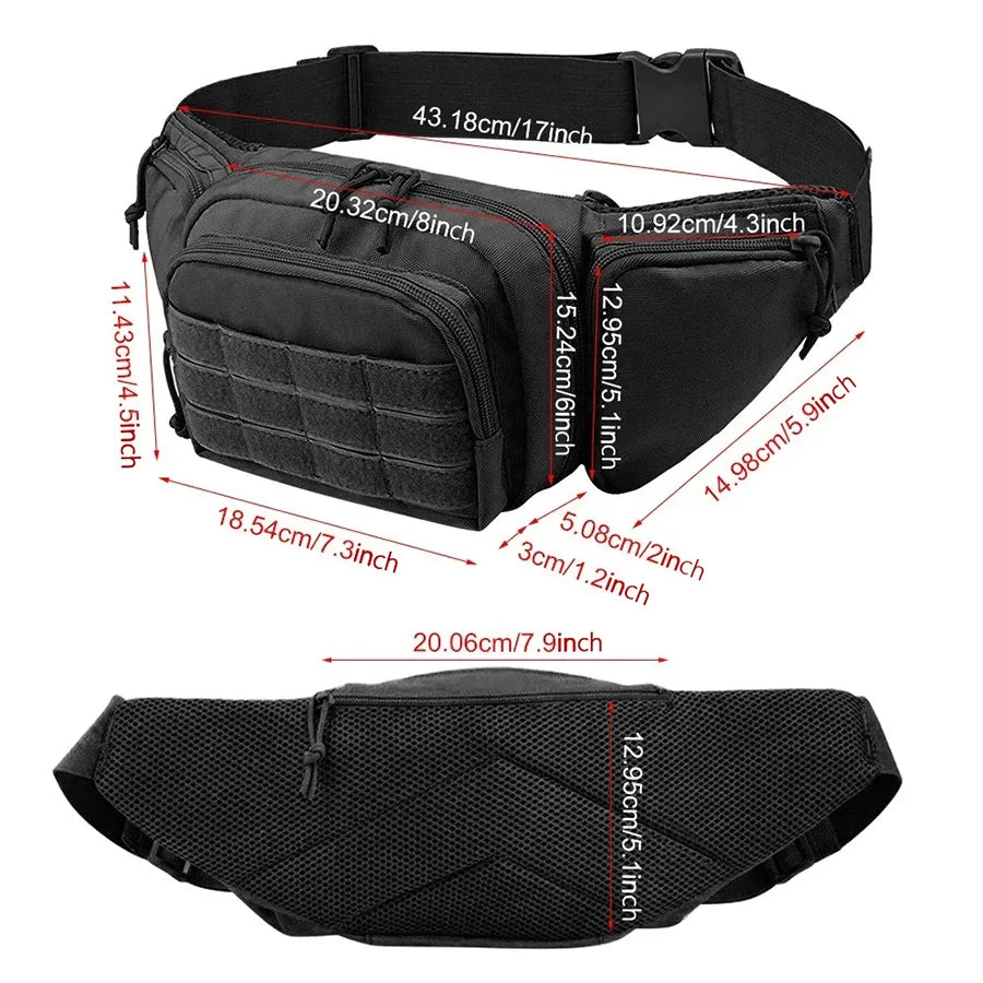 Sac banane de sport et randonnée – multi-poches, bandoulière réglable