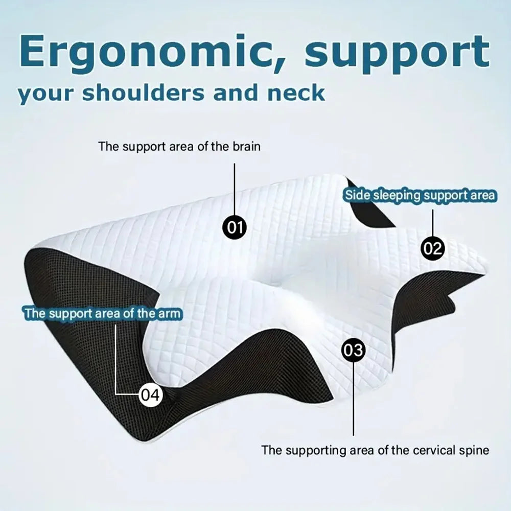 Oreiller cervical ergonomique « papillon » à mémoire de forme