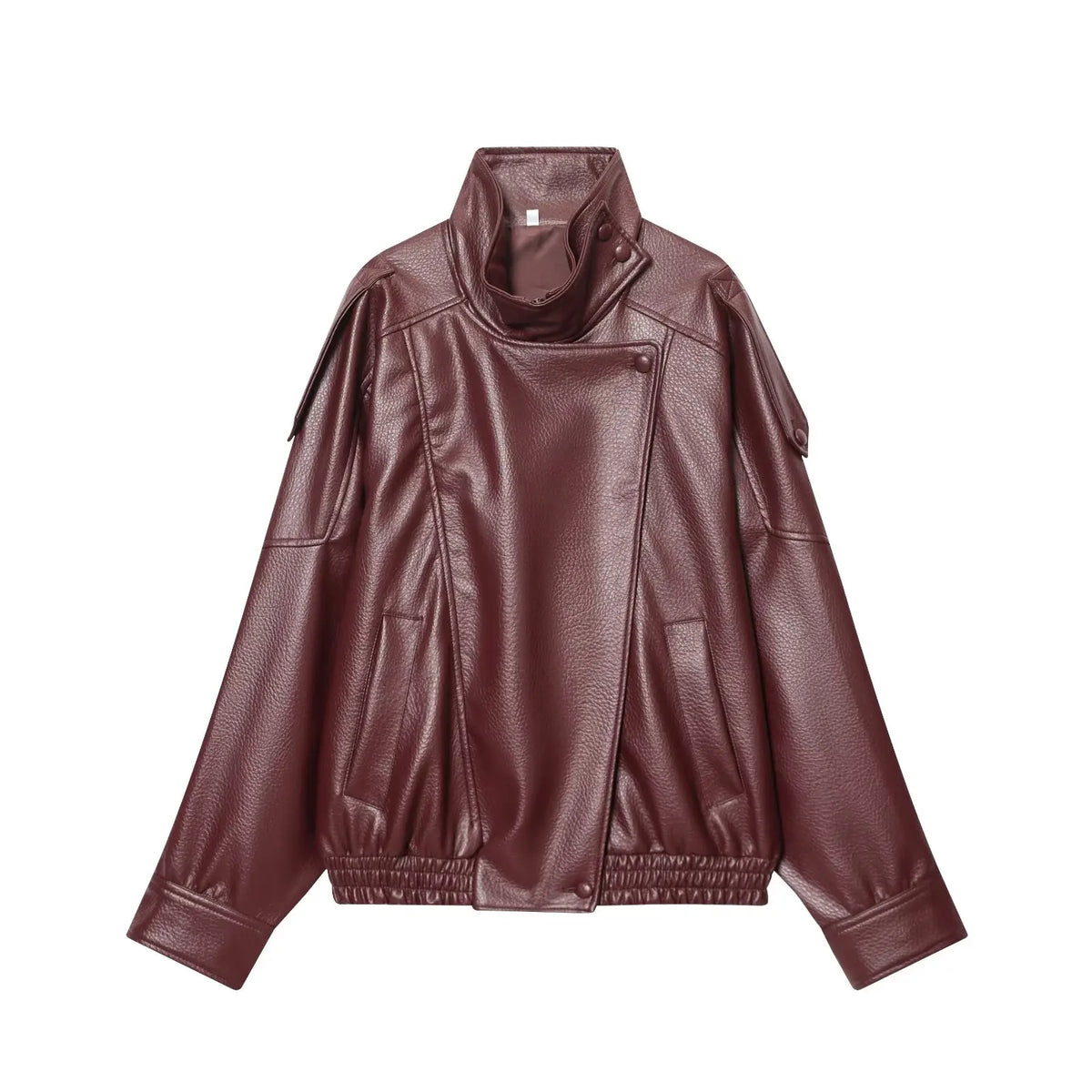 Veste en simili-cuir femme – coupe oversize chic