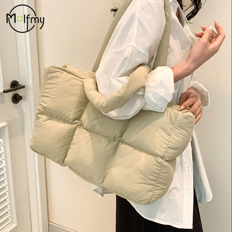 Sac cabas matelassé femme à carreaux – grand format