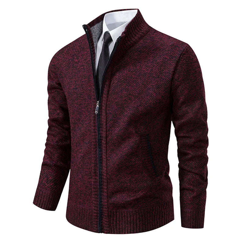 Veste zippée homme col montant – maille polaire chaude