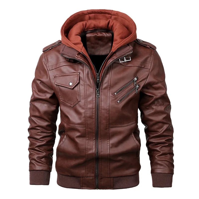 Veste en simili-cuir homme style motard