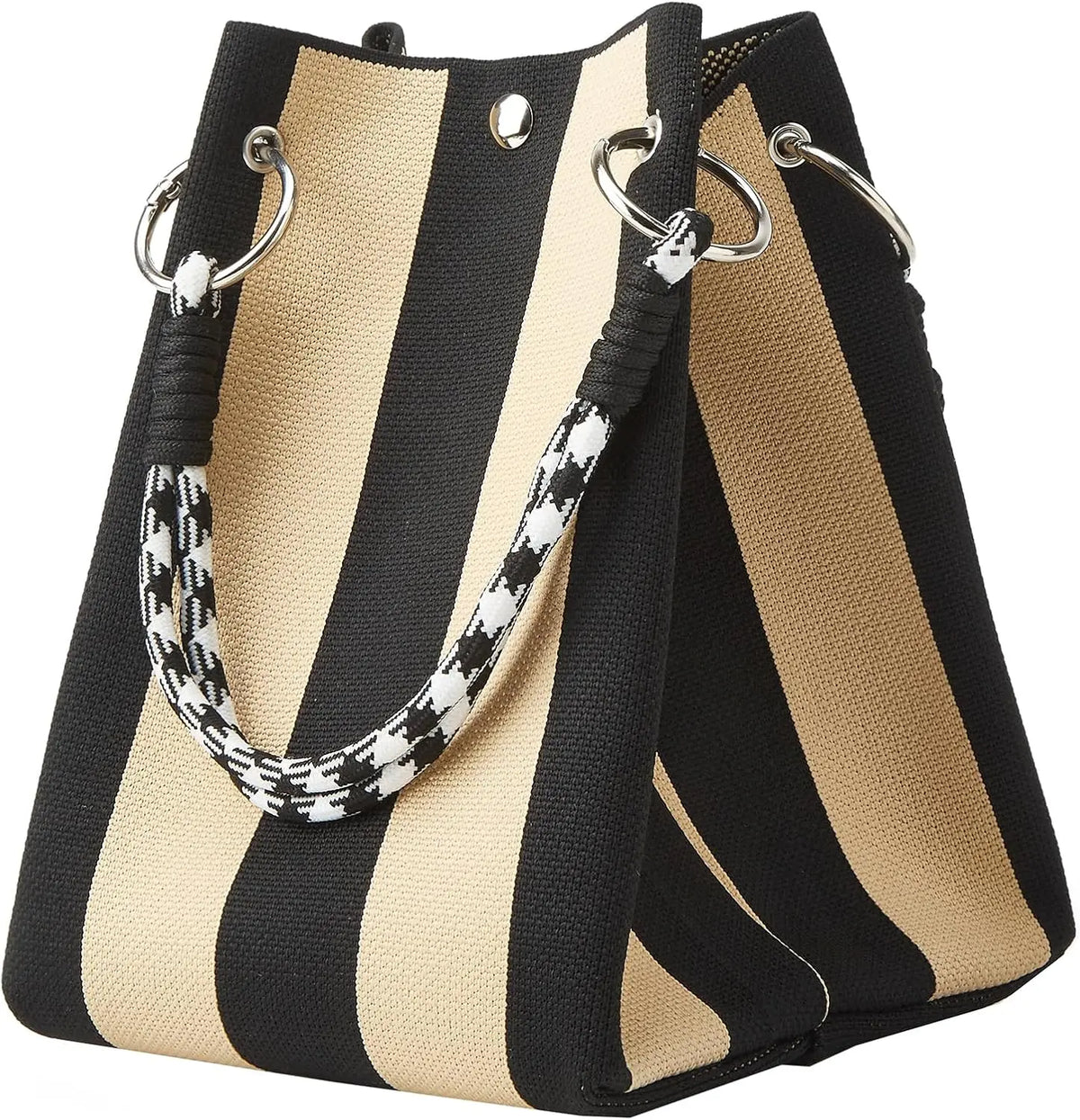 Mini sac en tricot rayé femme – style crochet