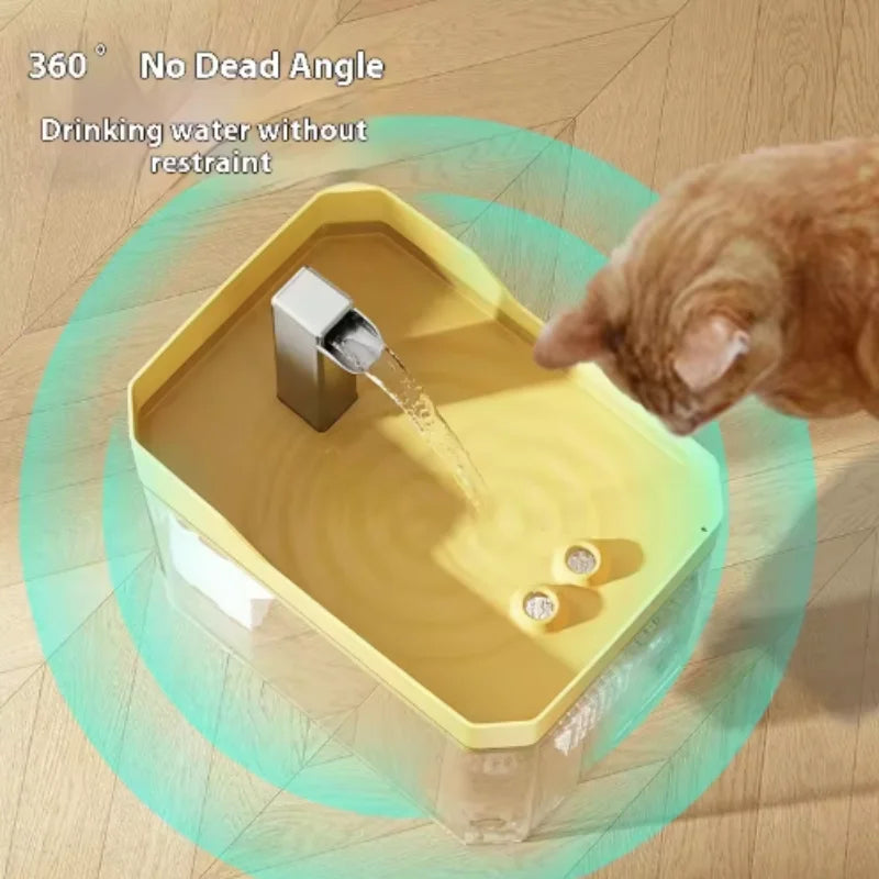 Fontaine à eau pour chat 1,5 L transparente – filtre et pompe USB-C