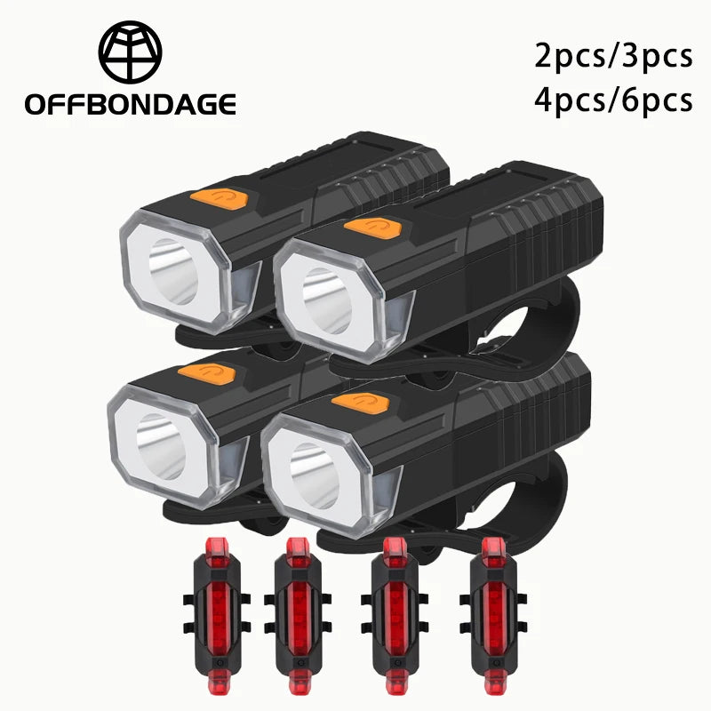 Kit éclairage vélo LED rechargeable – phare avant et feu arrière
