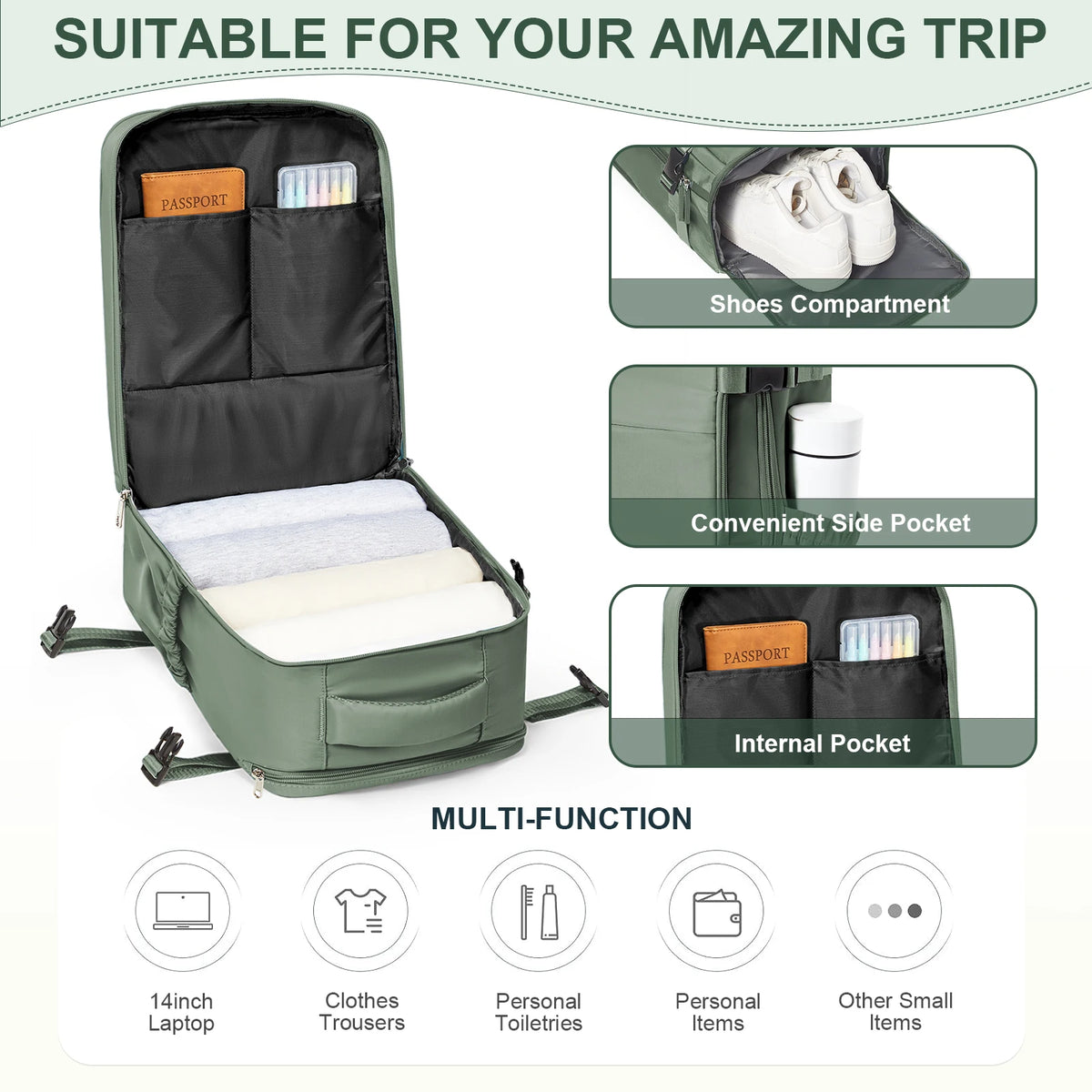 Sac à dos cabine 40 × 30 × 20 cm – bagage à main sans supplément