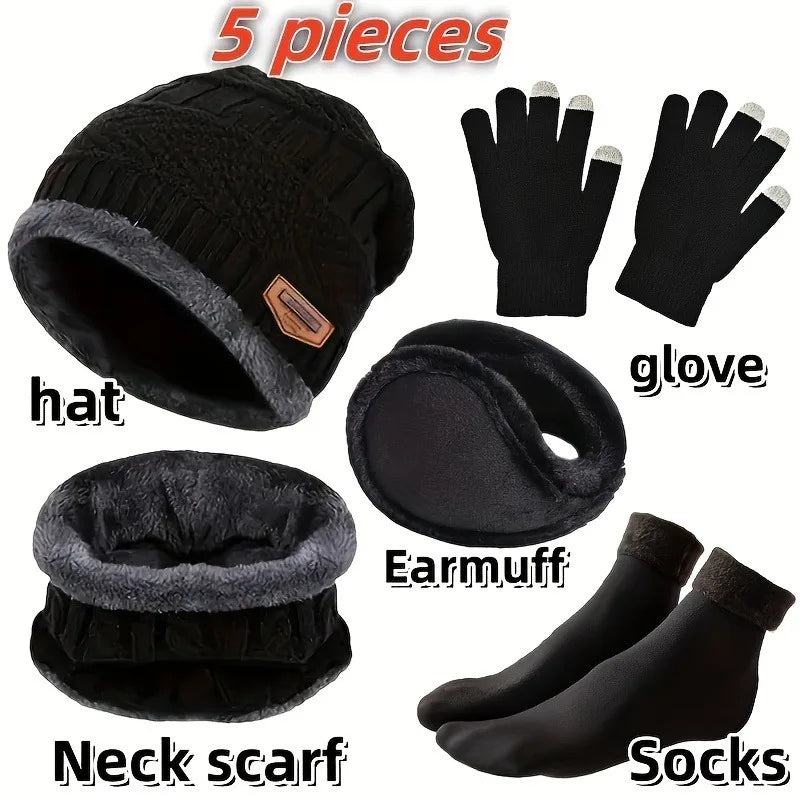 Ensemble bonnet, écharpe et gants doublés – 3, 4 ou 5 pièces