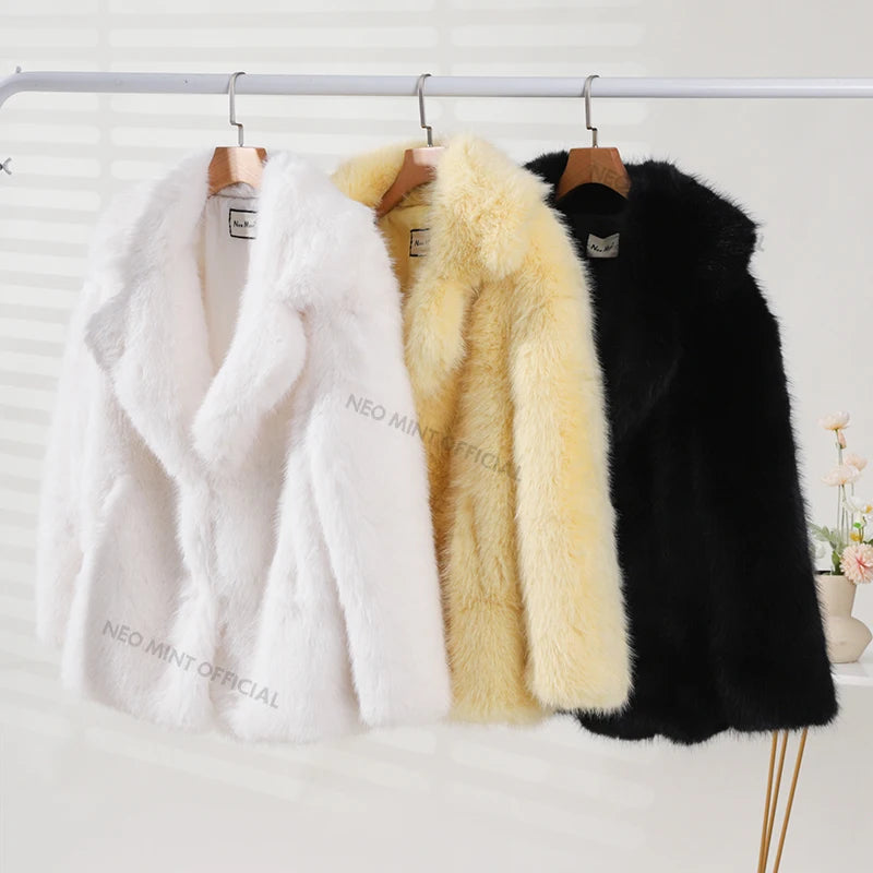 Manteau long femme en fausse fourrure – chaud et luxueux