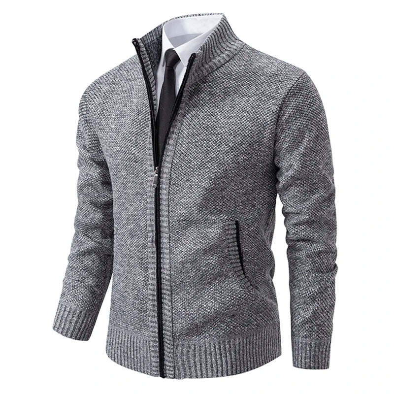Veste zippée homme col montant – maille polaire chaude