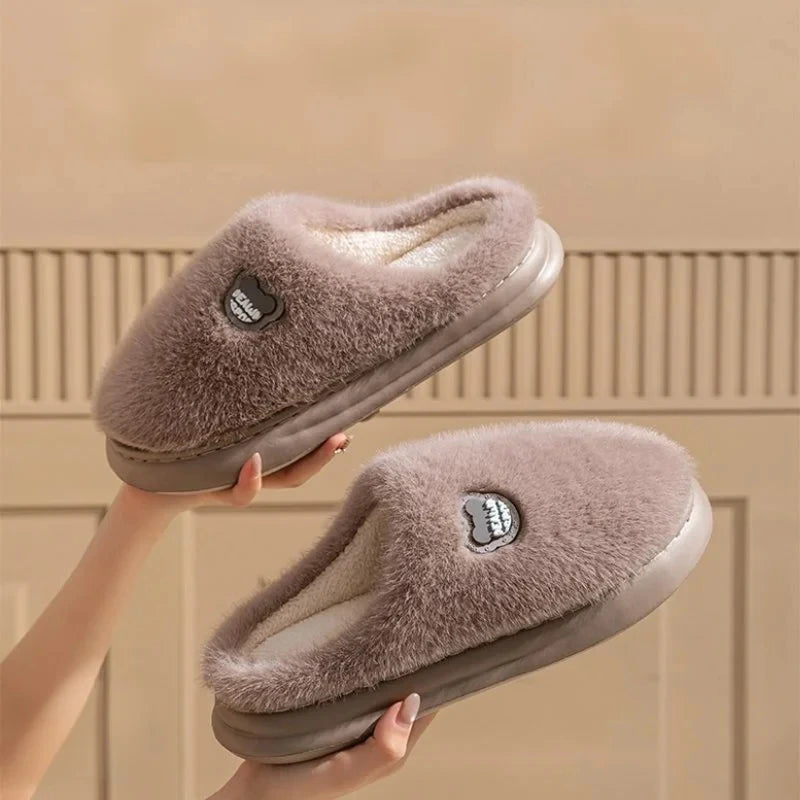 Chaussons moelleux à mémoire de forme – semelle épaisse antidérapante