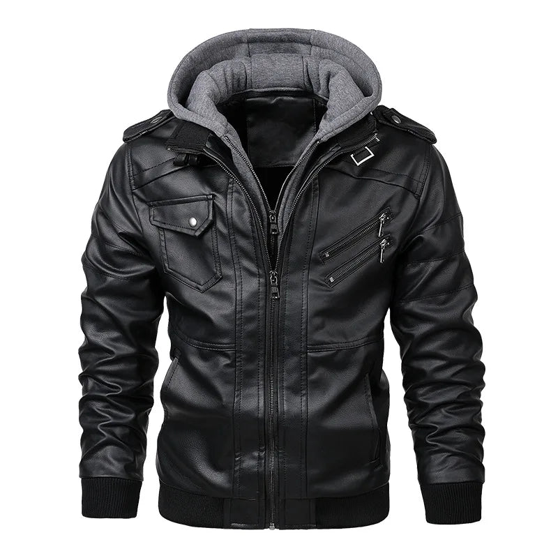 Veste en simili-cuir homme style motard