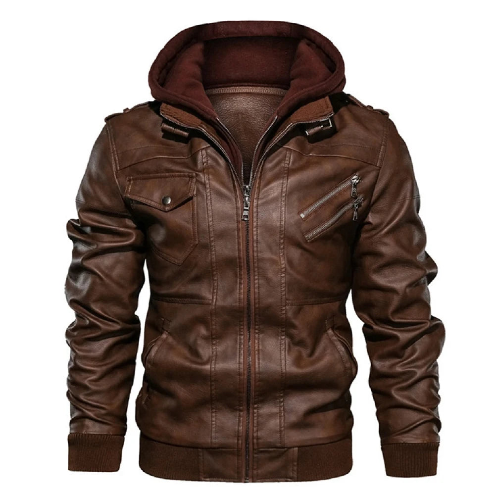 Veste en simili-cuir homme style motard