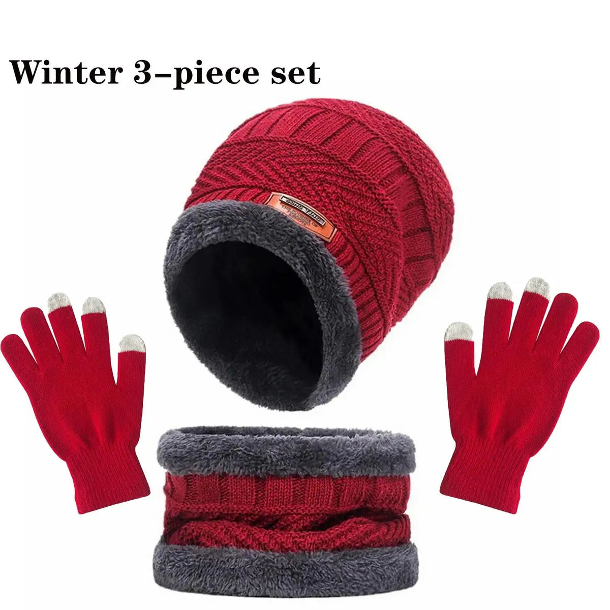 Ensemble bonnet, écharpe et gants doublés – 3, 4 ou 5 pièces